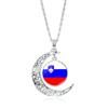 European Cup Top 24 National Flag Moon Women's Versatile Fashion Accessories Pendant Necklace