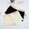 Women Underpants Slim Fit Solid Color Elastic Waistband Cotton Crotch Mid Waist Good Breathability Lady Boxers Female Daily Underwear