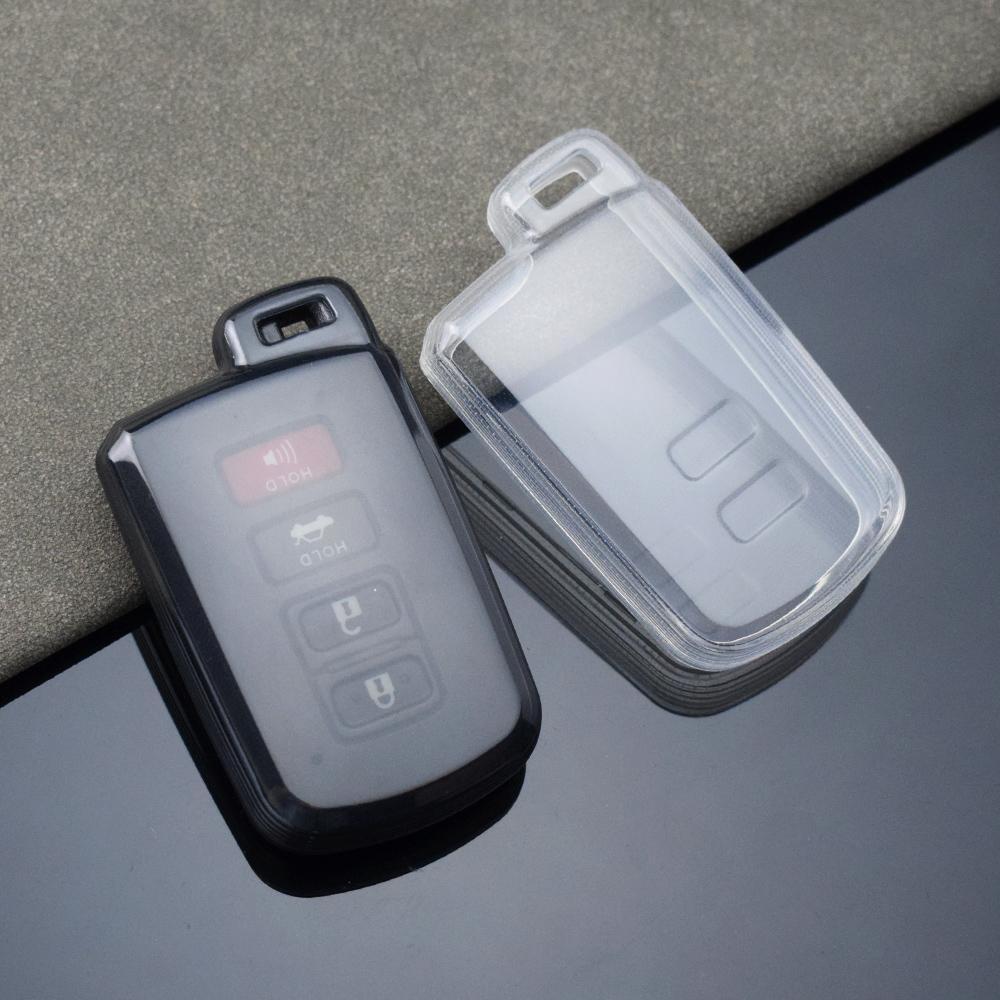 Transparent Car Remote Key Case Cover Shell for Toyota Corolla Camry RAV4 Highlander Auris CHR Avalon Land Cruiser Protected Fob Bag