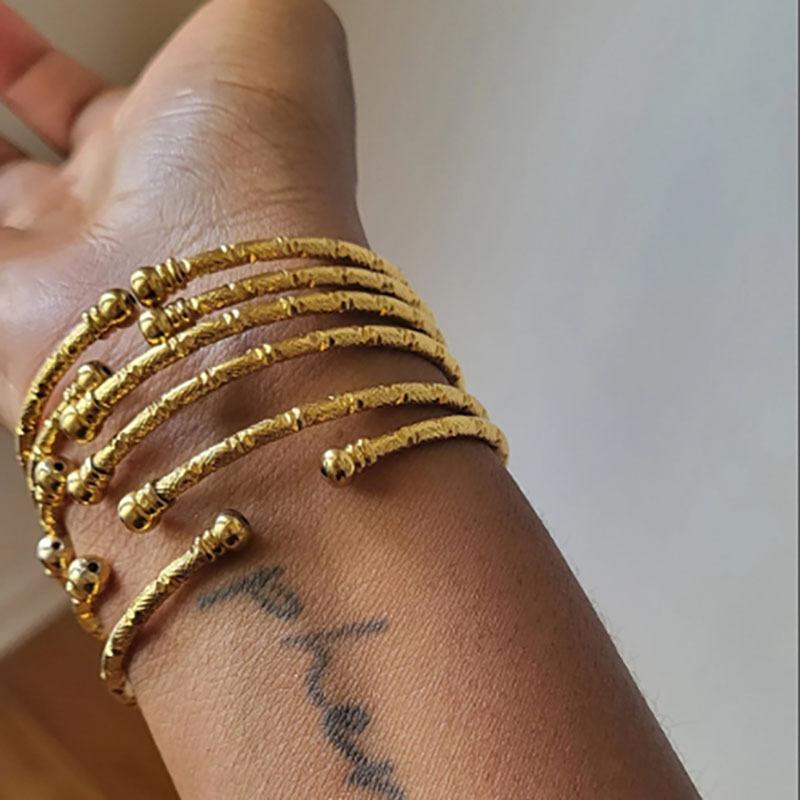 European and American multi-layer metal jewelry simple personalized chain bracelet bohemian fashion multi-layer stacked bracelet set