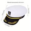 Adult Sailor Captain Hat - Cosplay, Adjustable Unisex Party Costume Headwear Accessory for Masquerade and Events, Nautical Theme