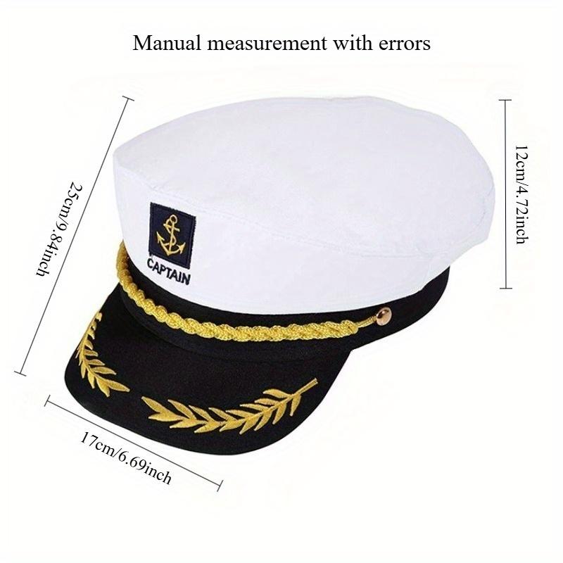 Adult Sailor Captain Hat - Cosplay, Adjustable Unisex Party Costume Headwear Accessory for Masquerade and Events, Nautical Theme