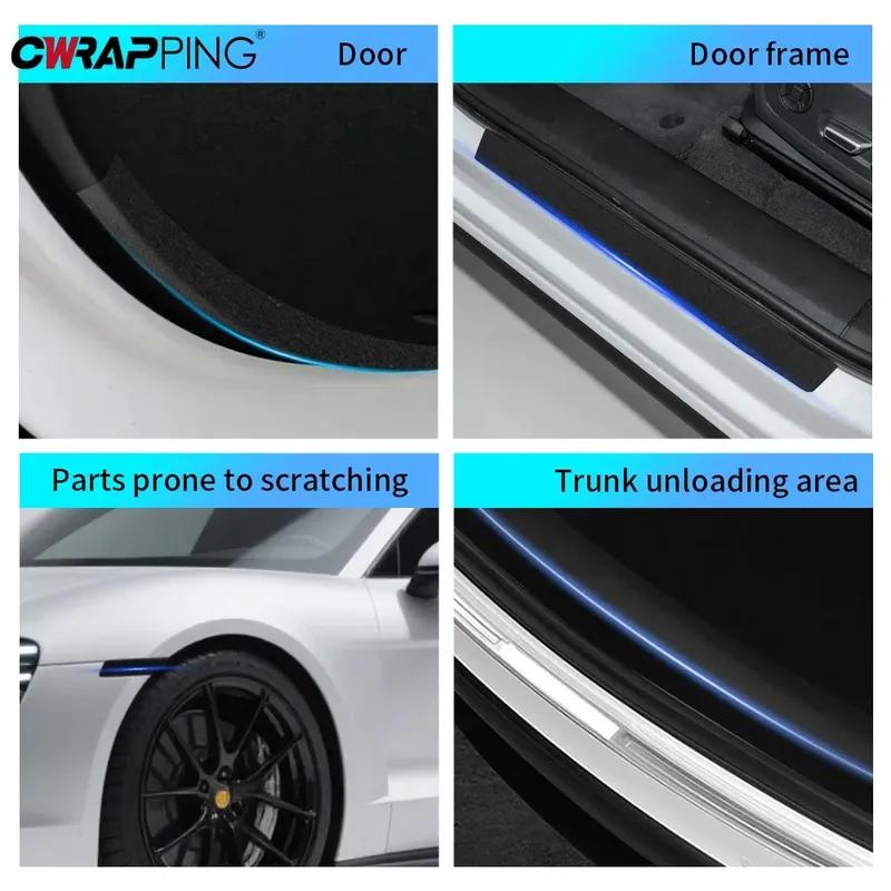 3D Carbon Fiber Car Sticker Paste Protector Glossy Black Vinyl Wrap Film Car Wrap Sheet Film Waterproof Protection Accessories