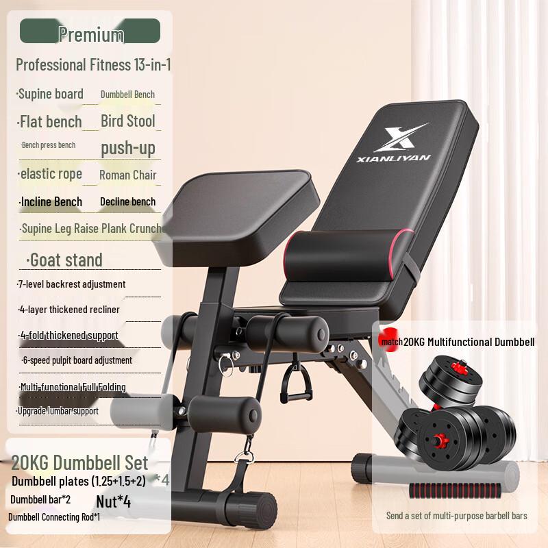 WEZHO 13-in-1 Adjustable Fitness Bench