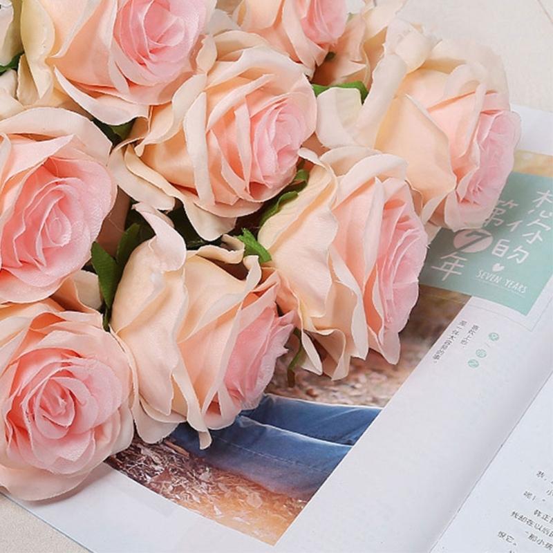 12Pcs Artificial Rose Flower Realistic Simulation Rose Bouquets for Home Garden Decoration, Wedding Flower Arrangements