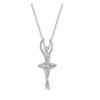 Obega Ballet Dancing Girl Pendant Necklace For Women Multi Color Rhinestone Necklace Copper Color Link Chain Jewelry