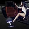 ALA1 2Pcs Car Door Projector Lamps Welcome Lights Accessories For Tesla Model 3 Model S Model X Model Y Cybertruck Roadster/Valve Cap
