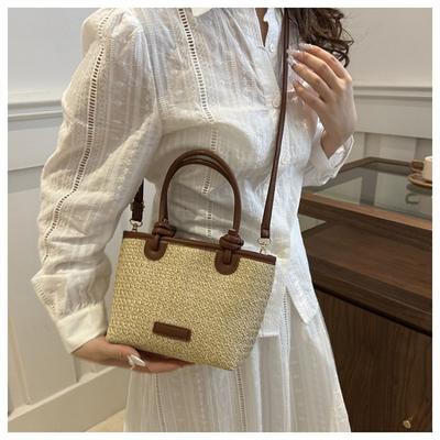 Cute Woven Rattan Shoulder Bags Fashion Large Capacity Straw Bag for Women Girls Handmade Braid Tote Bags Big Handbags