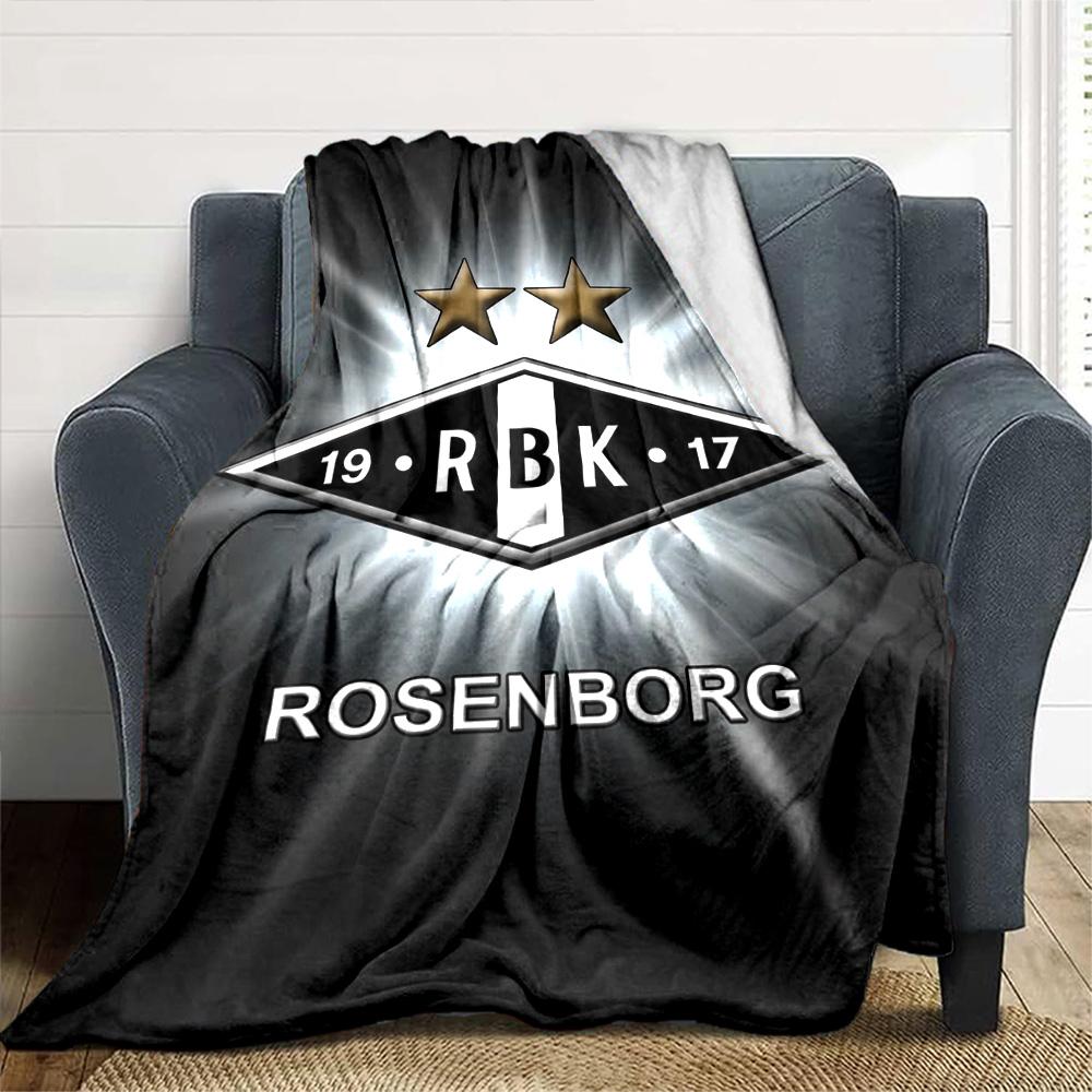 Rosenborg Ballklub Print Flannel Blanket High Quality Warm Comfortable Cover for All Seasons Perfect for Gifts Home Decor