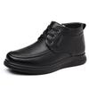 2025 Men's High-Top Leather Business Formal Casual Warm Cotton Shoes for Autumn/Winter