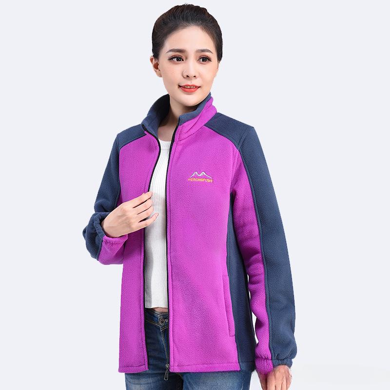 Women's Fall and Winter Thickened Fleece Cardigan Coat: Casual Plus-Size Fleece Outerwear for Mothers, Cozy Sweater-Style Jackets