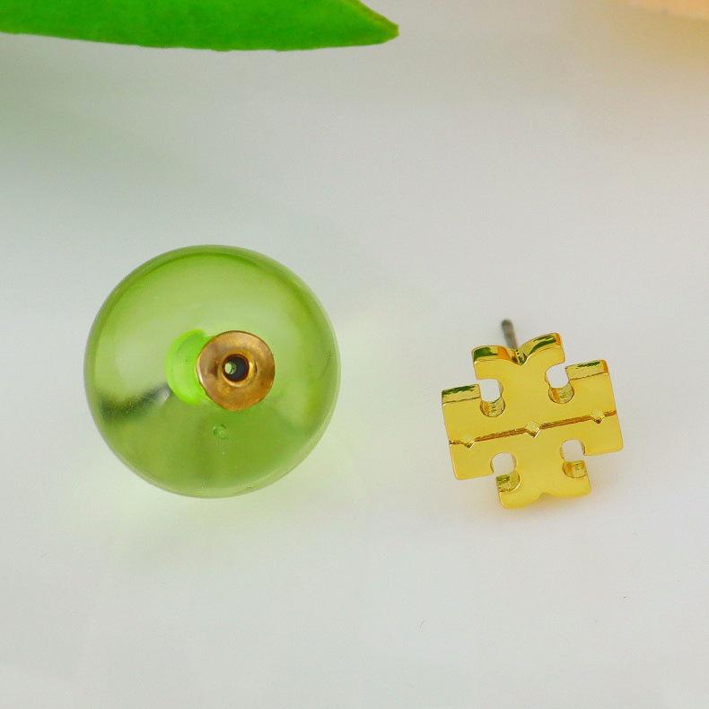 European & American Classic Gold Plated Macaron Color Earrings – Versatile Fashion Accessory