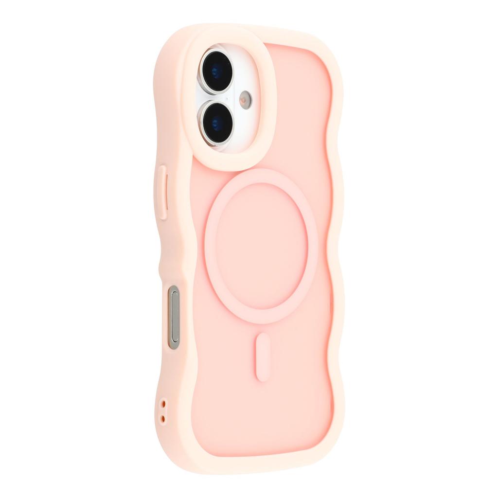 For iPhone 17 Case Compatible with MagSafe TPU+PC Phone Back Cover Skin Touch Wave Shape
