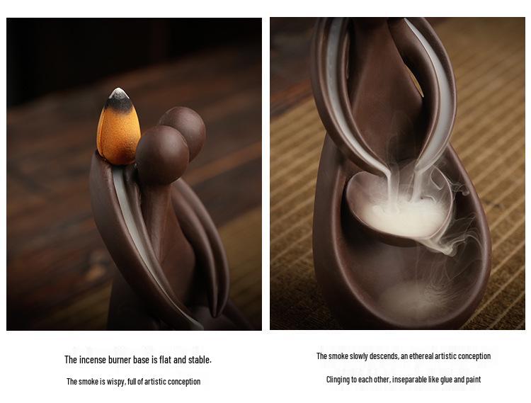 Zisha Backflow Incense Burner - Long-lasting Sandalwood and Agarwood Home Decoration.