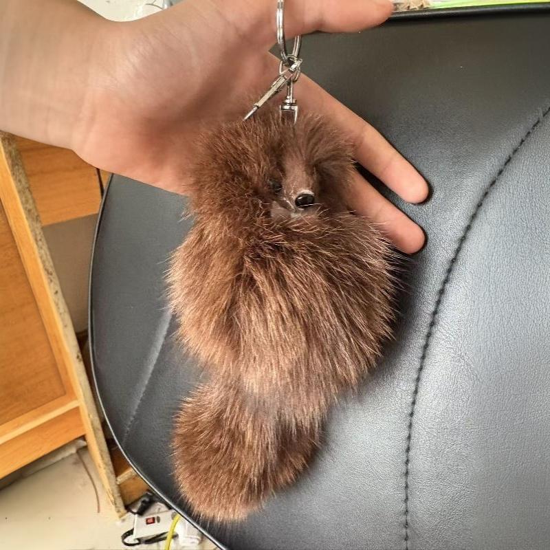 Cute Fox Car Keychain Fashion Bag Charm Pendant Eco-Friendly Material Accessory for Women Holiday Gift