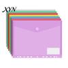 Subject Sorting File Organizer Plastic Folder with Label Pocket, Hook And Loop Closure Clear Push-type Round Buckle Poly Envelope Document Folder,