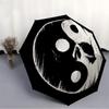 1pc YinYang Skull Automatic Folding Umbrella - Windproof Compact Travel Umbrella with Auto Open/Close, 8-Rib Heavy-Duty Shaft for Women/Men A059