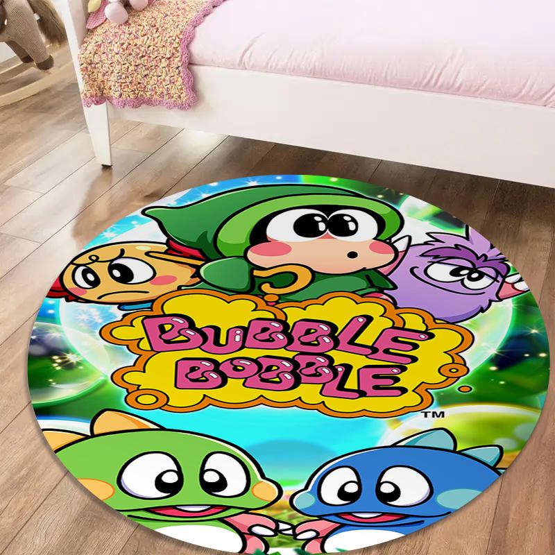 Bubble Bobble Round Area Rug,Carpet Rug for Living Room Bedroom Sofa Playroom Decor,Non-slip Floor Mat41
