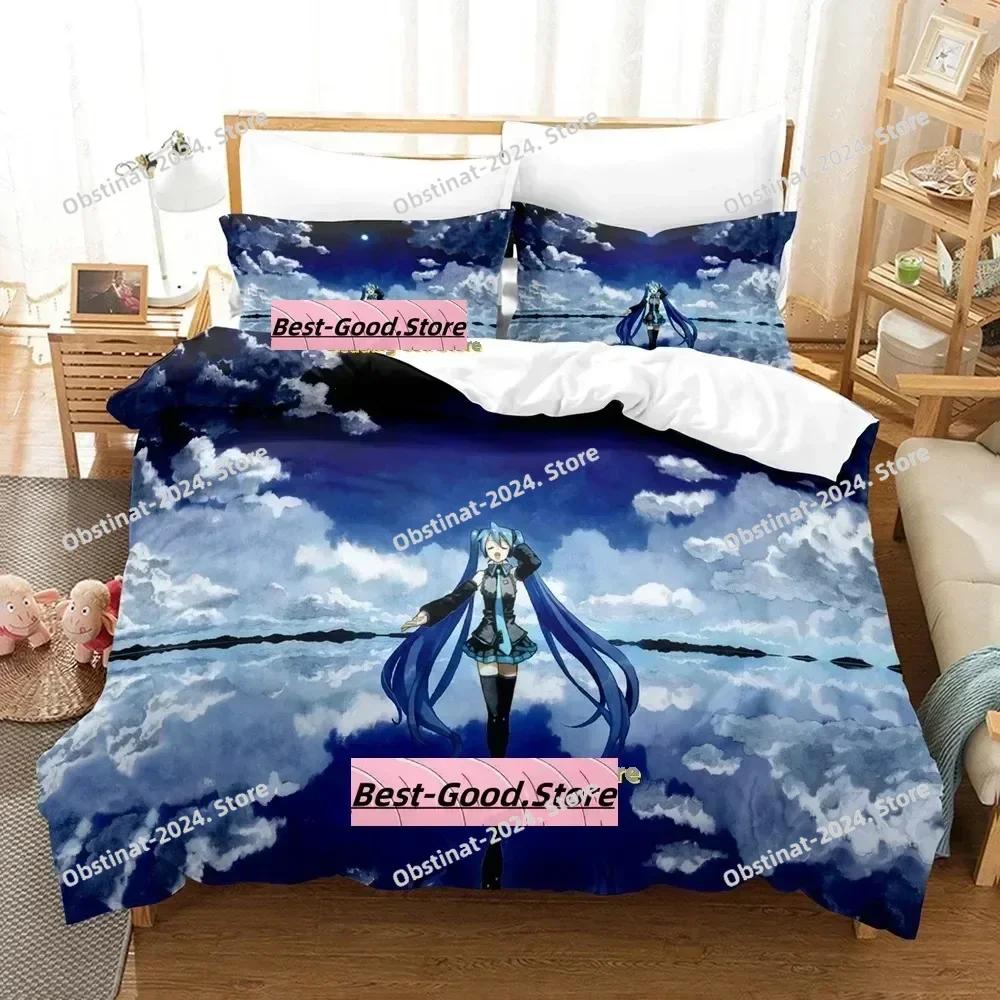 Anime Vocaloid Bedding Set Printed Bed Set With Pillowcase Bed Duvet Cover Soft Single Double Queen Super King Size Bedroom