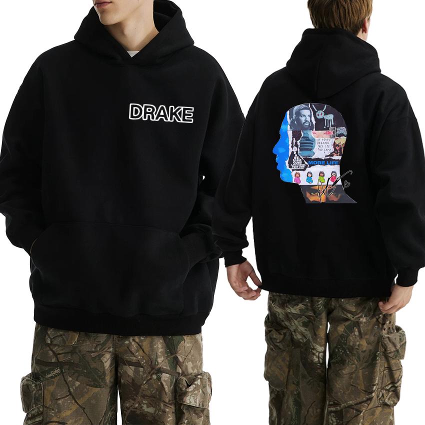 Rapper Drake Abums For All The Dogs Double Sided Graphics Hoodie Men women vintage hip hop streetwear Unisex Fleece Sweatshirt