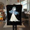 1PC Corpse Bride Print Flannel Blanket, High Quality All Seasons, Home Decor, Warmth and Comfort, Perfect for Christmas Gifts