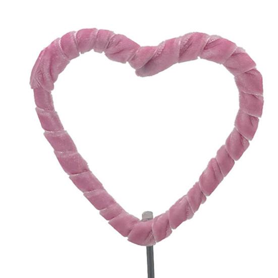 Alla hjärtans dag Hjärtträd Topp Rosa Sammetshjärta Trädtopp Prydnad för Hem Bröllop Semesterfest Tillbehör