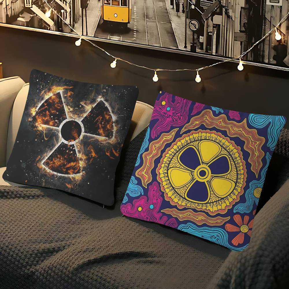 Creative R-Radiation Logo Pillow Case Removable Washable Cushion Cover – All-Season Soft Linen