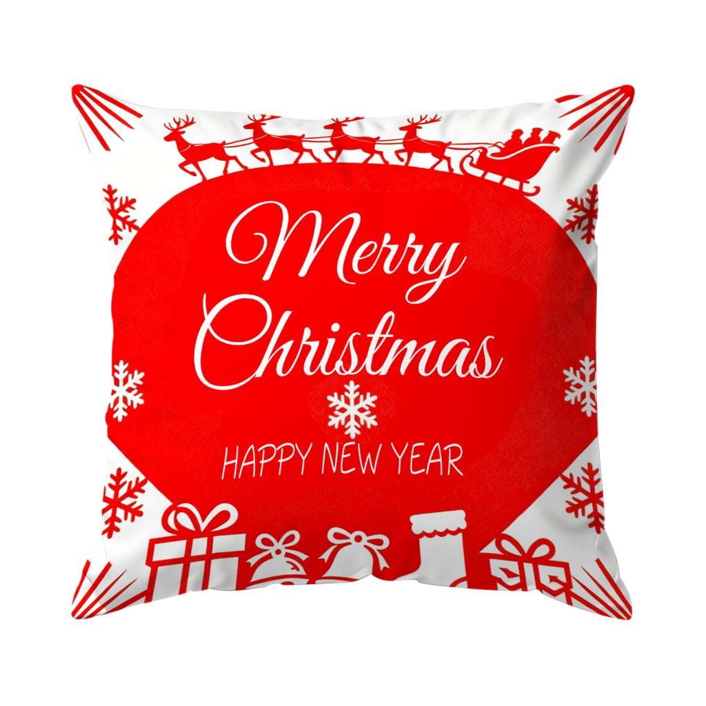 Merry Christmas Cushion Pillowcase Printed Polyester 40/45/50cm Throw Pillowcover Decorative Sofa Cushion Pillowslip Home Decor