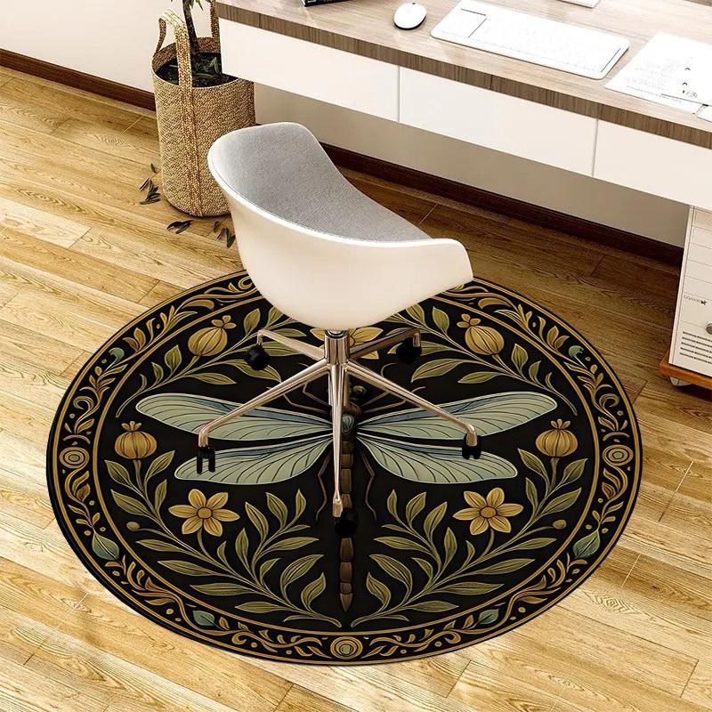 

1pc Carpet Chair Mats Dragonfly Garden Ornament Perfect for Decorating Chairs, Polyester Carpet, for Living Room.YDT665 80cm by 80cm