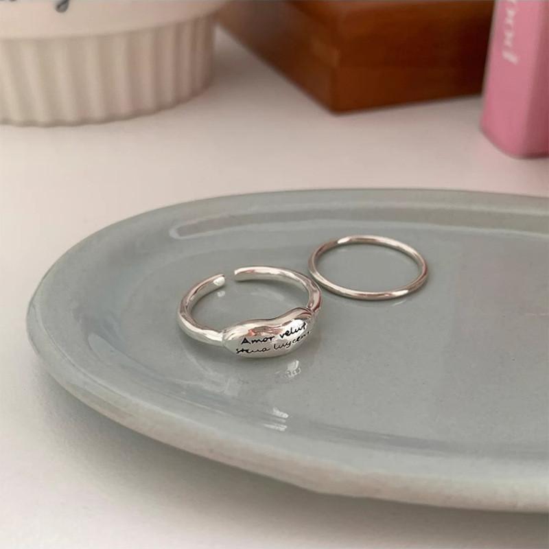 Trendy Korean Style Copper Ring Featuring Unique Geometric Design For Women