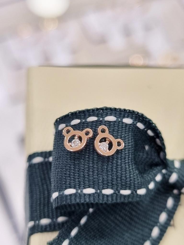 LLOYD 14k Daily Bear Stone Motif 5mm Earrings LPFN2222G