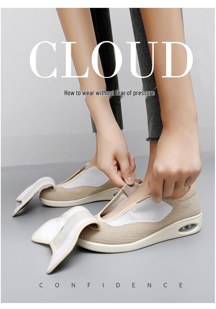 Scarpe da Passeggio da Donna 2025 in Rete Traspirante con Velcro - Suola Morbida, Comfort Casual
