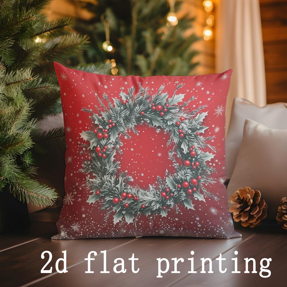 Home Decor Santa-themed Christmas Decorative Pillow Covers Pattern Cushion Cover Suitable for Sofa Bedroom Car Pillow Cover