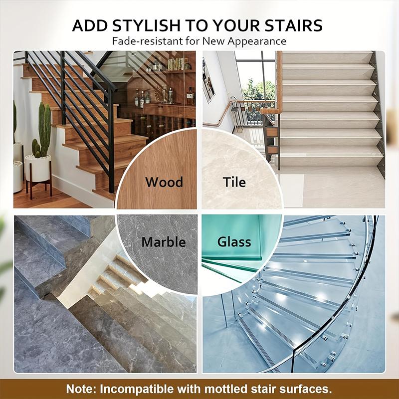 1PC/15PC Anti Moving Staircase Covers Slip Resistant Linen Self Adhesive Stair Mats for Elders and Pets 4 Colors
