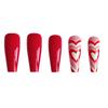 Pink Red Heart Artificial Nails Sweet & Charming Reusable False Nails for Home DIY Manicure Use