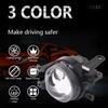 SANVI 3-inch LED Bi-Beam Car Headlights: White & Yellow DRL/Driving Light Dual Mode Upgrade