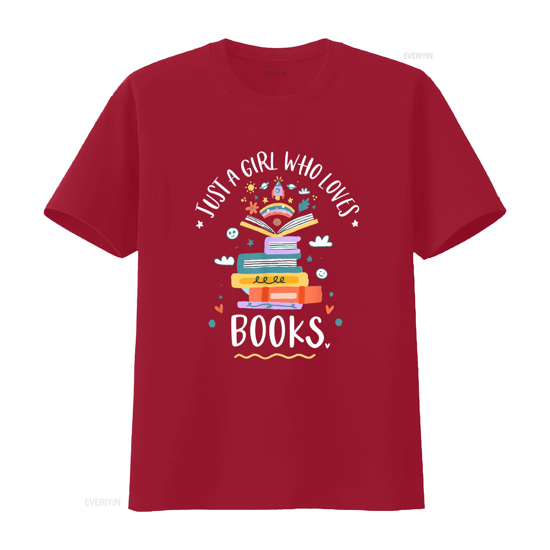 Just A Girl Who Loves Books s For Bookworm T Shirt vintage Washed Slightly Casual Soft Unisex fashion Versatile Comfortable S