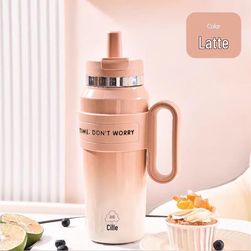 Cille 750ml Ceramic Lined Straw Cup