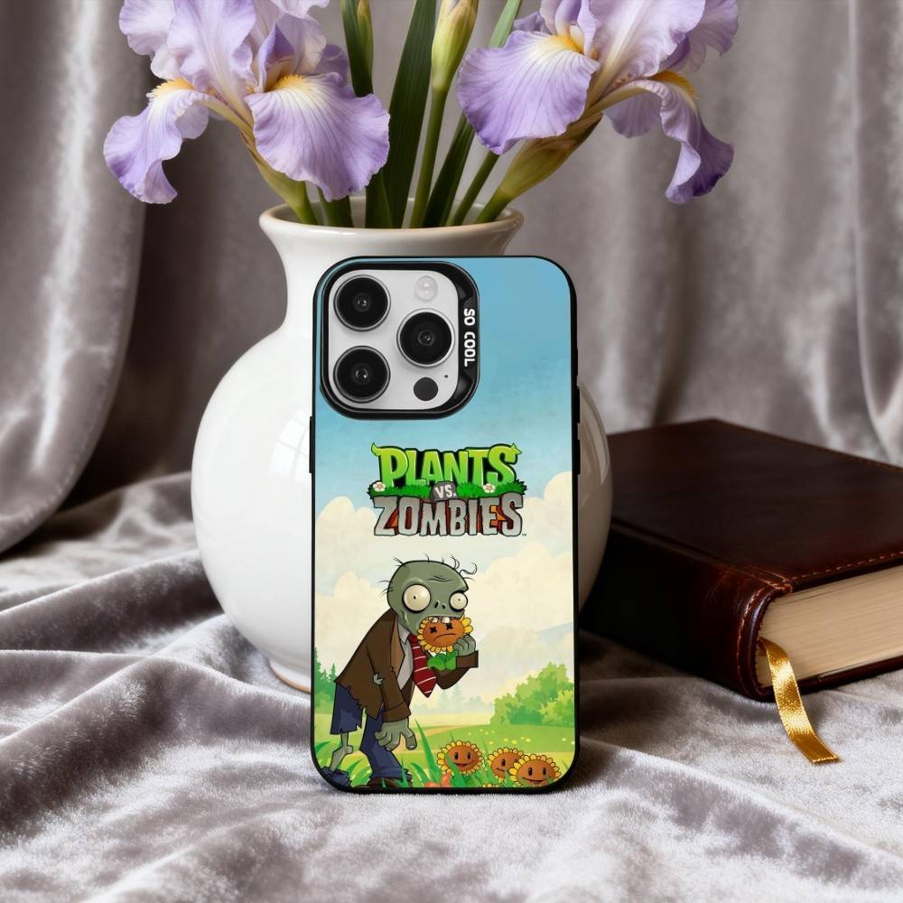 P-Plants-S VS Z-Zombies-S  Phone Case For iPhone17,16,15,14,13,12,11 Plus,Pro Max Black Candy silver phone case