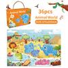 36pcs Carrying Jigsaw Puzzle Children Paper Large Pieces Puzzle Enlightenment Gift 3-6 Years Old Baby Toys Toddler Puzzle