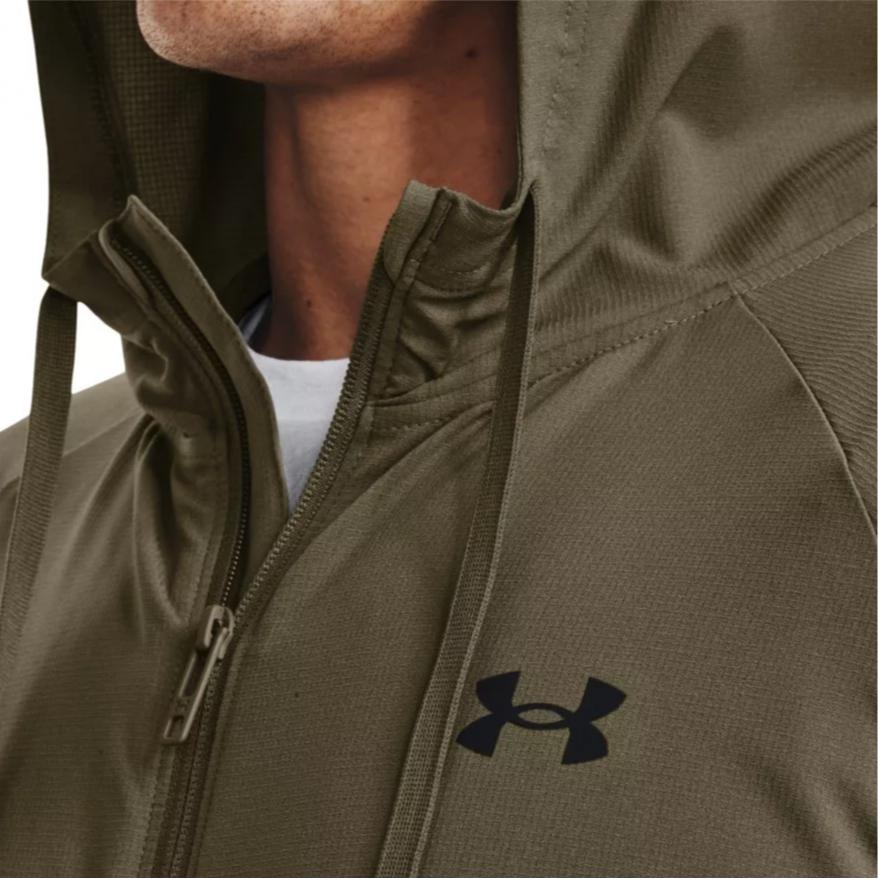 Under Armour Solid Color Logo Sports Casual Hooded Jacket Men Jacket Green 1370499-361