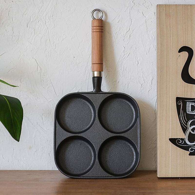 Cast Iron Hole Egg Pan Nonstick Breakfast Cooking Tool For Home Use