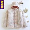 Fashion winter plaid hooded cotton-padded jacket to keep warm Chinese handmade cotton-padded jacket