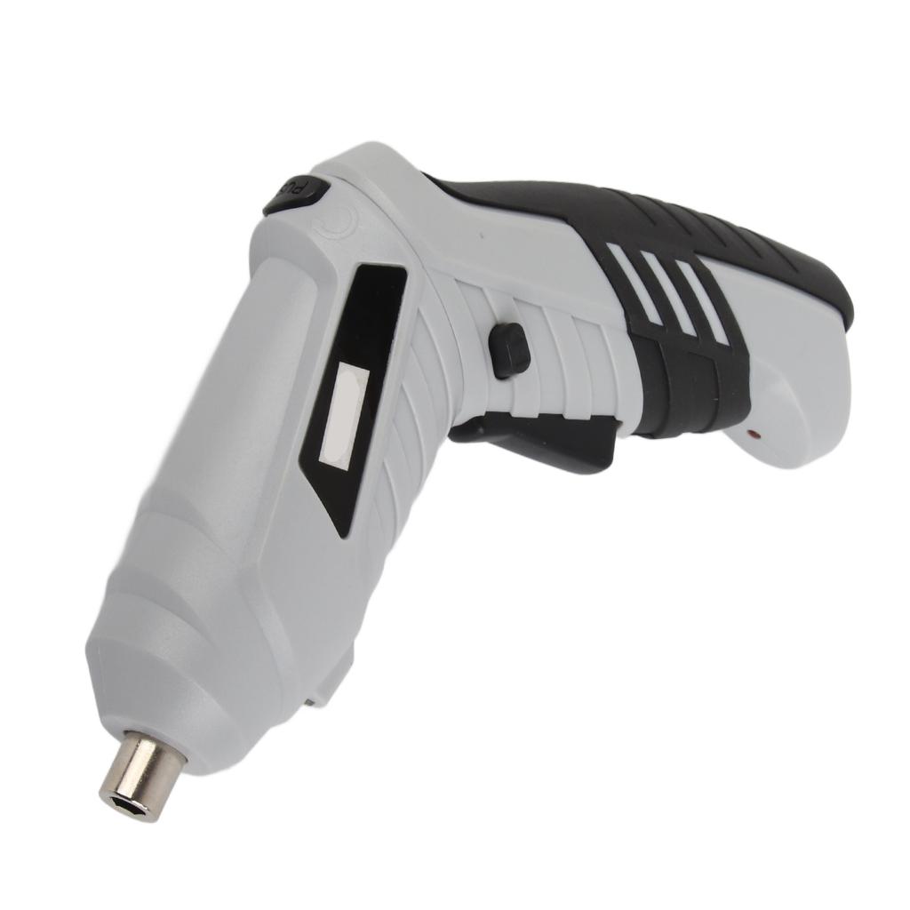 Elektrischer Schraubendreher Wiederaufladbar Akku mit 2 Stück Bit Werkzeugset Kit zum Bohren Reparieren Weiß