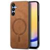 For Samsung Galaxy A25 5G (Global) (161.0 X 76.5 X 8.3mm) Leather Back Case Compatible with MagSafe Skin-touch Phone Cover