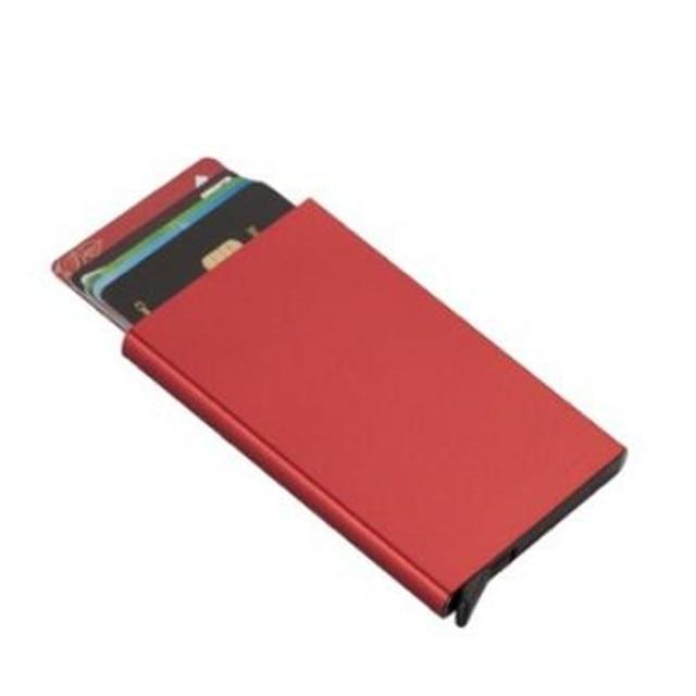 Automatický nerezový držák na kreditní karty Muži Slim Anti Protect Cestovní ID karty Držák na ID karty Ženy Peněženka RFID Kovové pouzdro Porte Carte