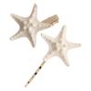 2pcs Natural Sea Star Hair Clip For Women Lightweight Design Hairpin For Beach Vacation Wedding Party Everyday Outfit