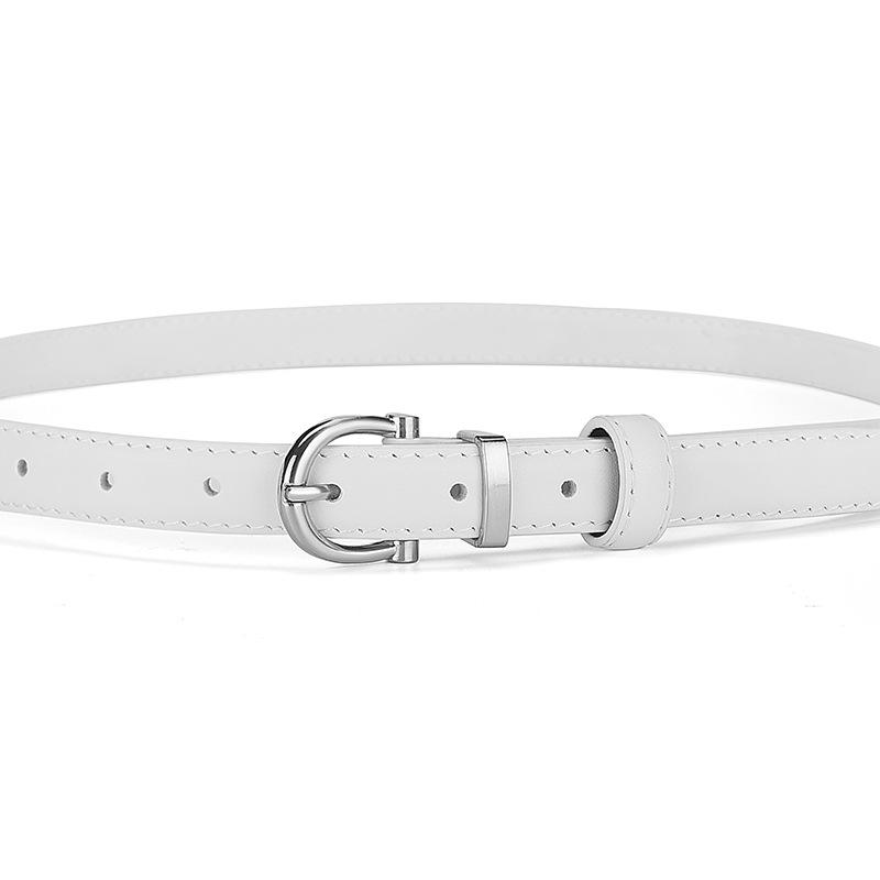 Belt Women'S First Layer Cowhide Black Thin Belt Genuine Leather Women'S Belt Classic Belt Women