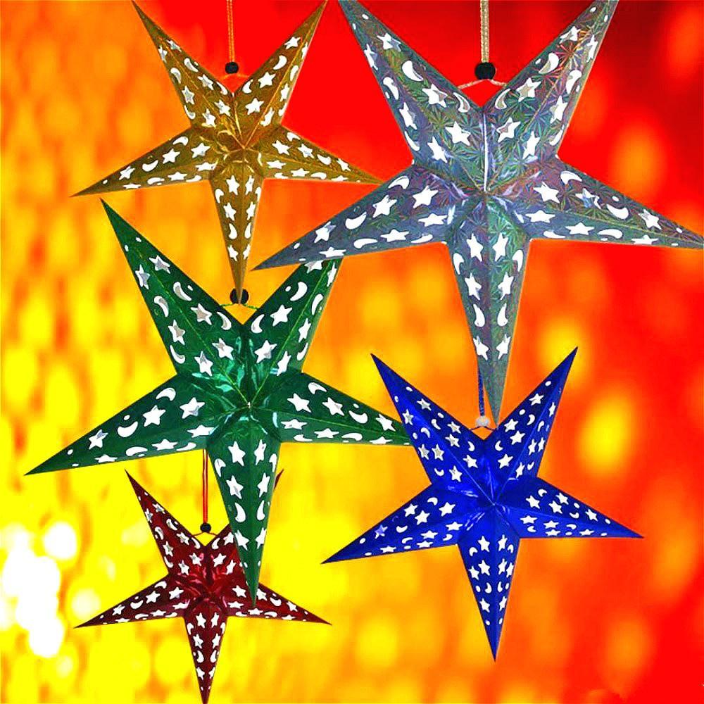 commodity Christmas tree pentagram lampshade star paper hanging xmas wedding decor
