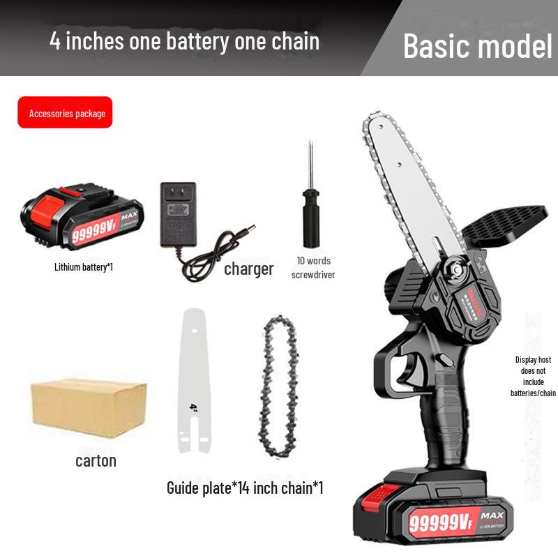 Przenośna bezszczotkowa akumulatorowa piła łańcuchowa - Akumulatorowa piła do przycinania litowo-jonowa do użytku jedną ręką